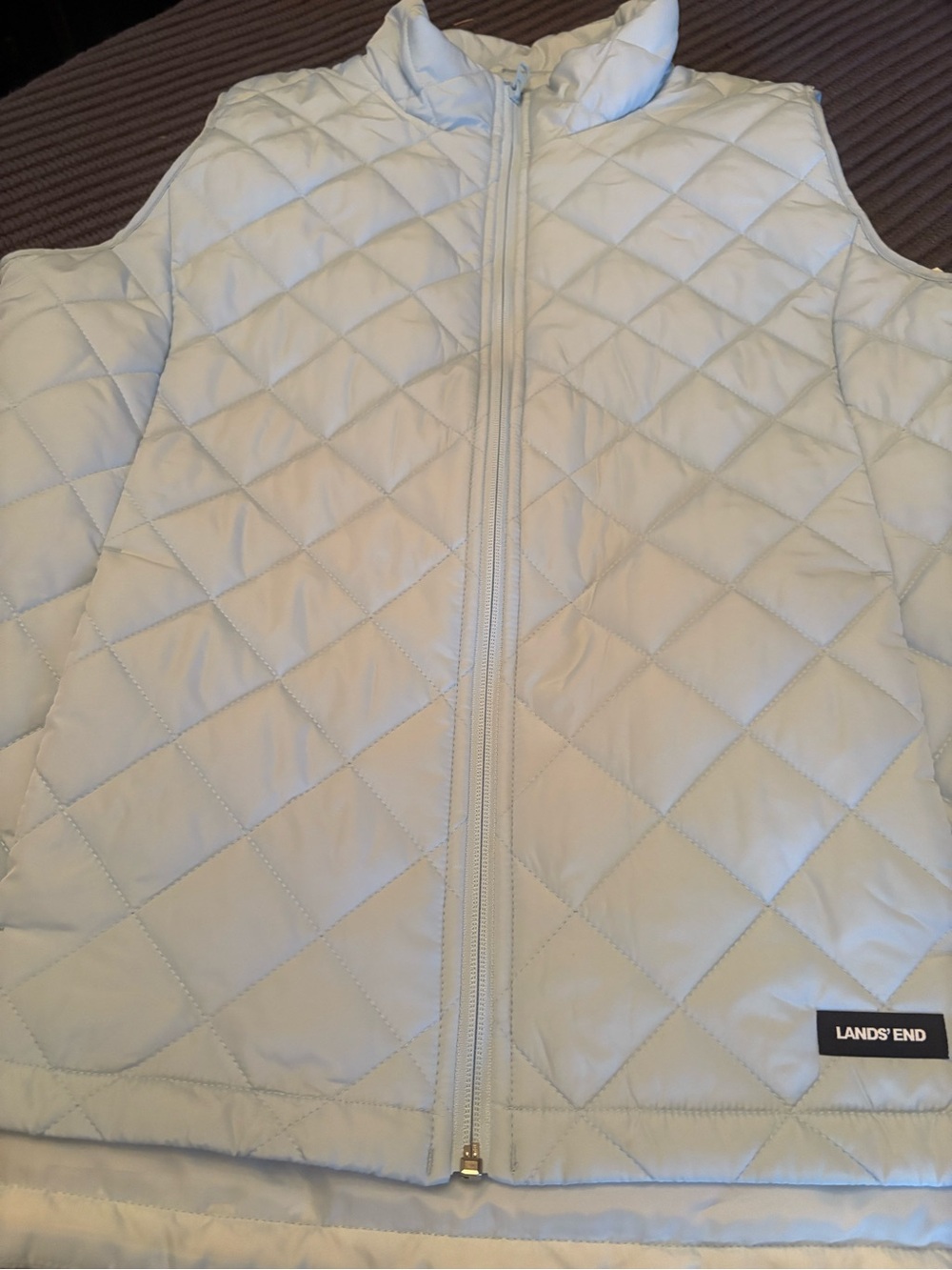 Lands' End Women's Quilted Light Blue Vest
